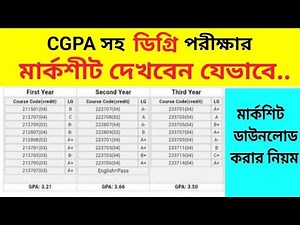 ডিগ্রি CGPA সহ মার্কশিট দেখার নিয়ম | Degree CGPA Result With Marksheet | Degree 3rd year Marksheet