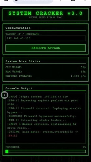 fake hacker ui sci-fi using html css