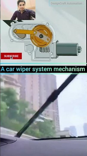 Image displays the internal mechanism of a car wiper system, which is responsible for clearing the