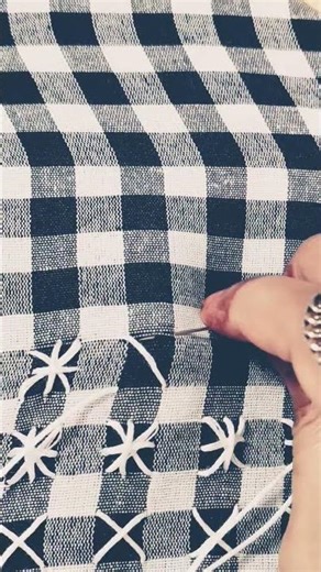 Chicken scratch embroidery, Double cross Stitch, Hand Made, Hand embroidery stitches tutorial 🪡#art