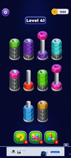 Nut Sort 3D Puzzle - Level 41 Solution