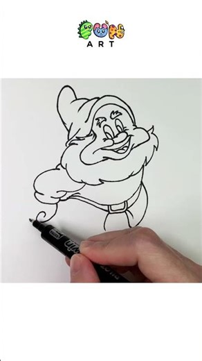 How To Draw HAPPY | SNOW WHITE & THE SEVEN DWARFS | DISNEY | VERY EASY~!