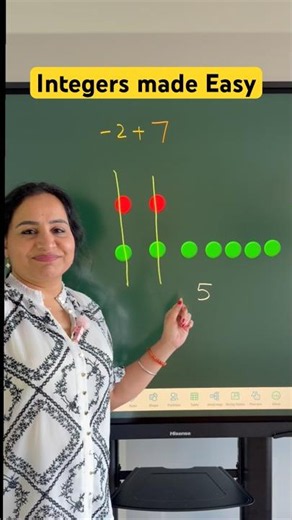 Integers Made Easy 🔴🟢 | Solve −2 + 7 Visually #Shorts