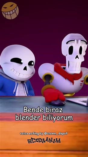 Papyrus Blender öğreniyor #undertale #seslendirme #dublaj #sans #papyrus #blender