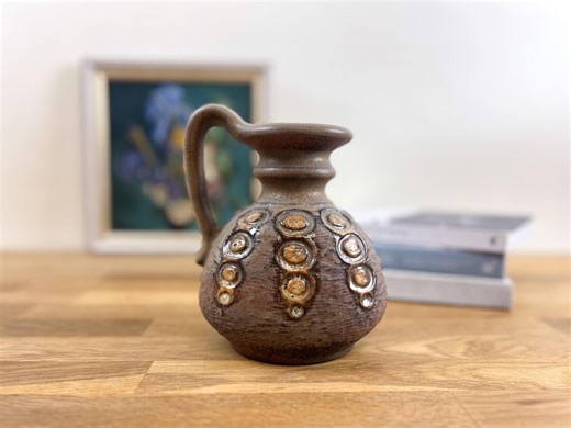 West German Art Pottery Vase by Carstens Tönnieshof, Ceramic Vase With Handle - Etsy