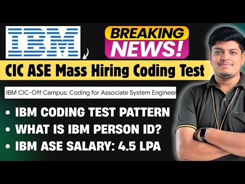 🔥IBM CIC Mass Hiring | IBM CIC Coding Assessment |IBM Coding Exam Pattern 2025 |IBM Person Record ID