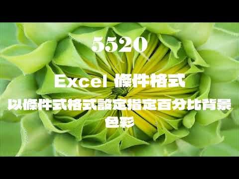 5520Excel條件格式 以條件式格式設定指定百分比背景色彩