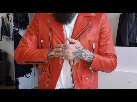 Reviewing my Saint Laurent Red L01 leather jacket. By Hedi Slimane from fw14 lamb leather size 50