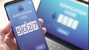 Two Factor Authentication 2FA Code on a Smartphone to Log in on Computer
