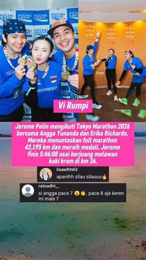 Jerome Polin Bangga Finish Marathon 42KM Bersama Angga Yunanda dan Erika Richardo