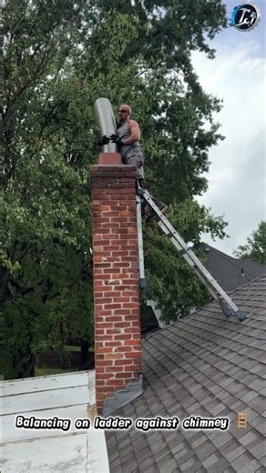 Installing Flexible Chimney Liner 🧱 #ChimneyRepair #ChimneyLiner #HomeRepair