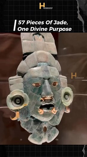 The Eternal Majesty of the Calakmul Mask For over 1,200 years, the jungle kept a royal secret – the breathtaking Jade Mask of Calakmul, buried alongside a mighty Mayan king. Discovered in 1984, this masterpiece instantly became one of Mesoamerica's most celebrated treasures. Meticulously assembled from 57 luminous jade tiles, each piece hand-cut and polished to perfection, the mask shimmers with inlaid obsidian and mother-of-pearl. This wasn't mere ornamentation – it was a sacred bridge between 