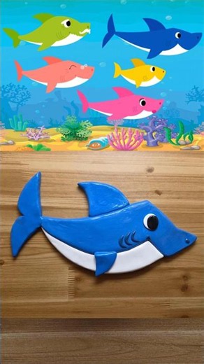 GIANT family shark claycracking making 거대 상어가족 옆모습 클레이로 만들기 #babyshark #아기상어 #상어가족