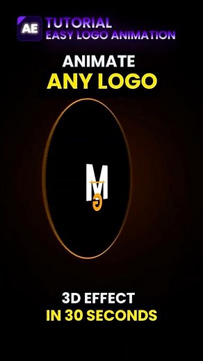 Spinning 3D Logo Animation In Two Keyframes - After Effects Micro Skill 12 #aetutorial