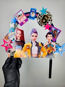 Kpop Demon Hunter Cake Topper 2 & Cupcake Set – Huntrix Custom Name, Age, Tiger Charm Acrylic/cardstock Anime, Teen, Quinceañera Party Decor - Etsy