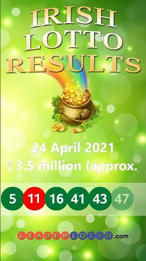 Irish Lotto Results, Plus 1 and Plus 2, Lottery Winning Raffle Numbers for Saturday, 24 April, 2021