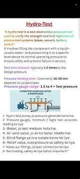 Hydro-Test kya hota hai full explain ek hi short video me better understanding| What is hydro-test