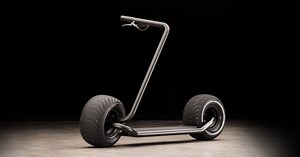 self-balancing scooter pairs a singular tube frame with some hefty wheels