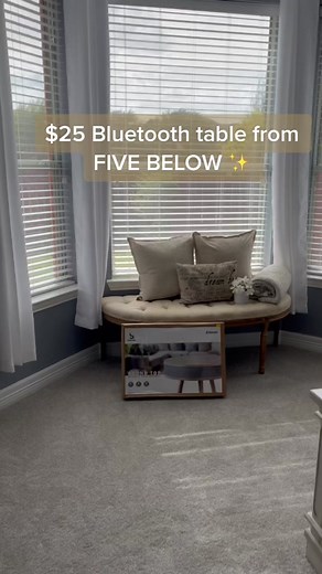 A quick decor add.Bluetooth table from FIVE BELOW. What do you guys think ? #fivebelowfinds #bluetoothspeaker #bluetoothtable
