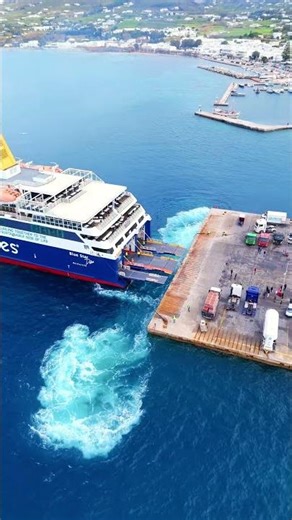 Parikia Comes Alive When the Ferry Arrives #greece #travel #shorts