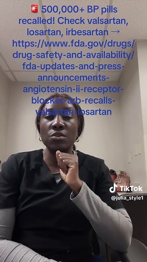 🚨 500,000 BP pills recalled! Check valsartan, losartan, irbesartan → https://www.fda.gov/drugs/drug-safety-and-availability/fda-updates-and-press-announcements-angiotensin-ii-receptor-blocker-arb-recalls-valsartan-losartan #BloodPressure #MedicationRecall #HealthAlert #StaySafe #ShareThis