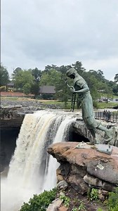 Heavy rain sends more water over Noccalula Falls