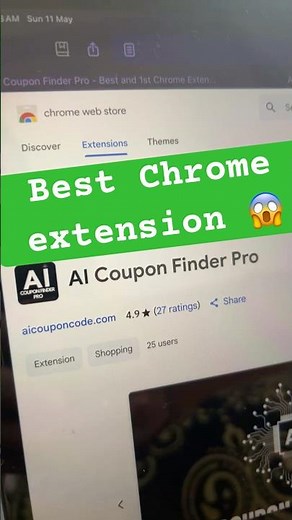 Best AI Chrome extension for finding coupon codes on internet 🛜😎 #chromeextensions #trendingshorts