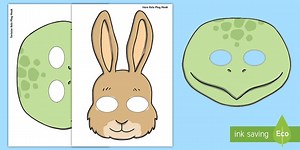 Hare and Tortoise Role-Play Masks