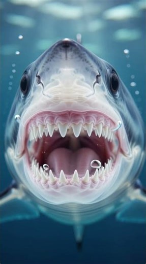 Shark X-Ray Bite Mechanics (Slow Motion) | How Sharks Replace Teeth #shorts