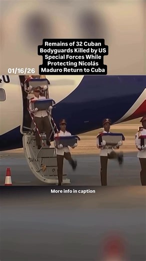 World News: The Cuban government has released new video showing the remains of 32 military officers, who were killed while attempting to protect former Venezuelan President Nicolás Maduro, returning to Cuba. Getting into it: In our chopped-up video, soldiers can be seen removing remains as they carried them to nearby miltiary vehicles. Among the dead were captains, majors, colonels, and lieutenants, between the ages of 26 and 60, who were serving as part of Maduro’s personal security detail unde
