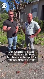 21K views · 221 reactions | Jim Cantore tells CBS News’ Tom Hanson about what made Hurricane Helene different from the 113 other storms he’s covered — and how a sudden shift east saved Tallahassee from the worst hurricane it would have ever experienced. “This seems to be the spot, all of a sudden, for Mother Nature’s wrath.” | CBS News | Facebook