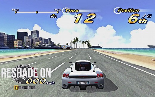 【Reshade RT】《outrun2006|超越2006海湾》极限画质调教，画风接近outrun2但是更加真实，06年的游戏画质大提升【视频下方付资源】