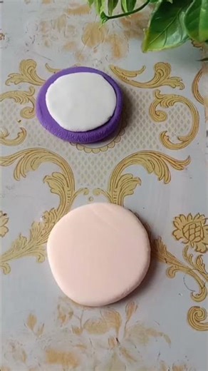 easy makeup compact powder making with clay art #trending #youtubeshorts #shorts #viralvideo