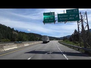 4K Driving from Kellogg, Idaho to Lookout Pass on the Montana State Line
