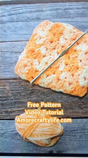 Easy Double V Stitch Crochet Pattern Washcloth Free PDF Cotton Yarn #crochet #crochetpattern