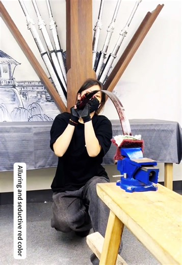 Gorgeous Handmade Crimson Katana: A Unique Masterpiece