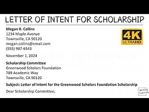 How To Write Letter of Intent for Scholarship with Sample and Explanation | Writing Tutorials
