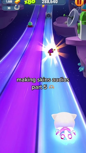 Colorful Gameplay with Cat-Like Character in Space Tunnel
