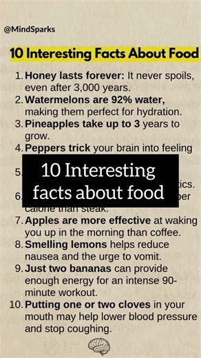 10 Interesting facts About food🥝🍏 🍌