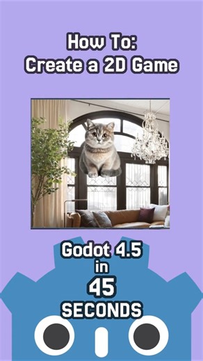 Create a 2D Game | Godot 4.5 in 45s #godot