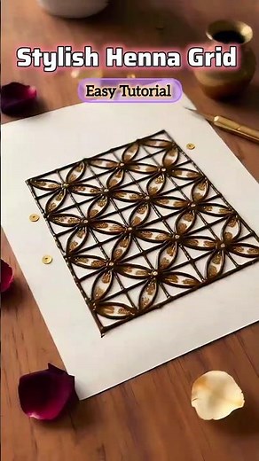 Easy Grid Mehndi Design Tutorial #shorts