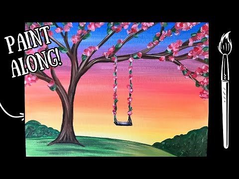 🌸EP232 - 'Spring Swing' easy acrylic springtime painting tutorial for beginners step-by-step