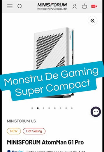 MinisForum Atom Man G1 Pro: Monstrul de Gaming într-o Cutie de 3 Litri. #pc #pcgaming #pcsetup #gamingsetups #rtx5060
