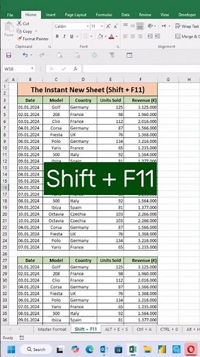 Quickest way to insert new Excel sheet #shors #excel