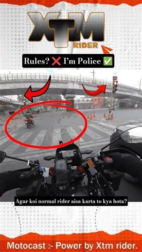 Police Red Light Jump? 🚦 Rules Same For Everyone | Biker POV #shorts