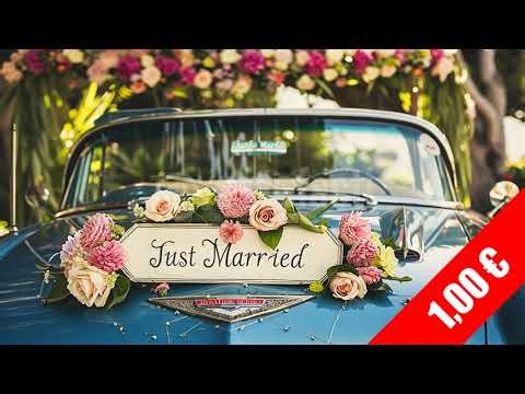 Just Married Car Detail – Festive Wedding HD Stock Footage