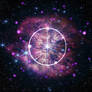 3 new sonifications — each with a connection to black holes — drop today! First up is a prelude to the potential birth of a black hole, star WR 124, seen here in X-ray light from Chandra and infrared light from @NASAWebb and other telescopes. 🎧More at: https://s.si.edu/sonify10 WR124 is an extremely bright, short-lived massive star known as a Wolf-Rayet at a distance of about 28,000 light-years from Earth. These stars fling their outer layers out into space, creating spectacular arrangements se