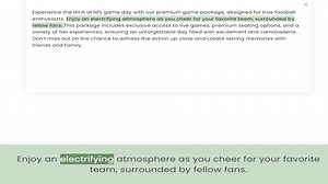 enthusiasts. Enjoy an electrifying atmosphere as you cheer for your favorite team, surrounded by fel