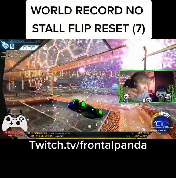Record-Breaking Flip Reset in Rocket League Gameplay