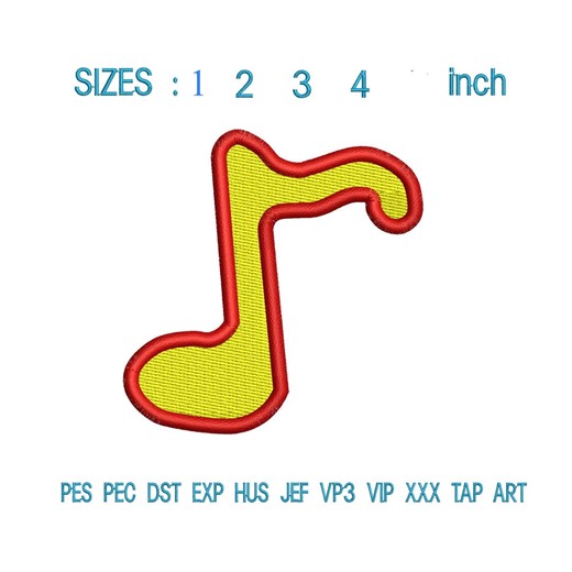 Music Note Embroidery Design | Mini Musical Symbol Pattern | Melody Motif | Small Stitch Art | (N107) - Etsy